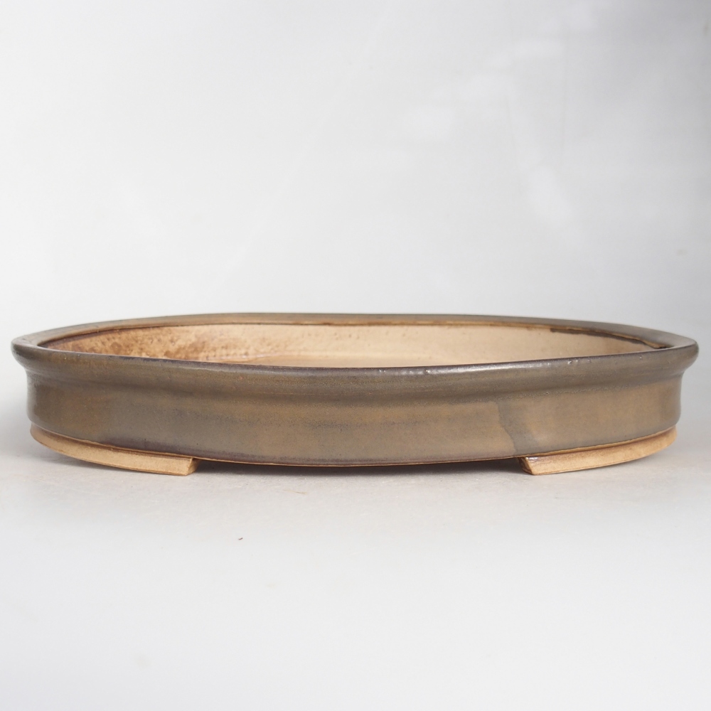 Ceramic bonsai bowl 30,5 x 26,5 x 4 cm, brown
