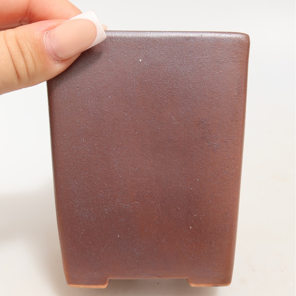 Ceramic bonsai pot, 8 x 8 x 10 cm, metallic color