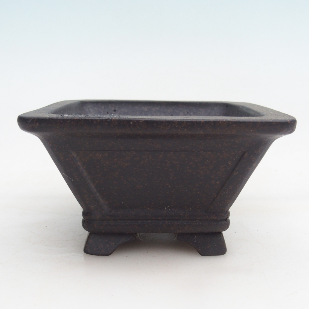 Ceramic bonsai bowl 12 x 12 x 7 cm, colour brownish ochre