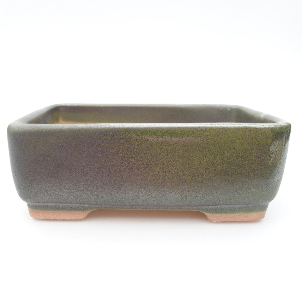 Ceramic bonsai bowl  15 x 11 x 5,5 cm, color green