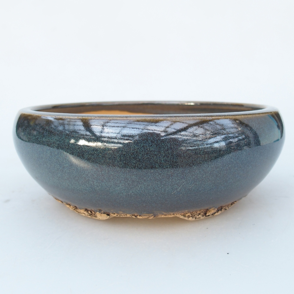 Ceramic bonsai bowl 15 x 15 x 5,5 cm, blue-grey