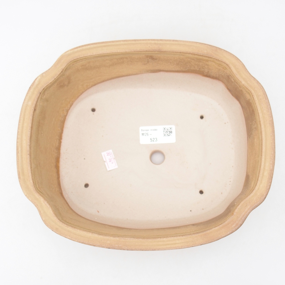 Ceramic bonsai bowl 25 x 21 x 7,5 cm, colour beige
