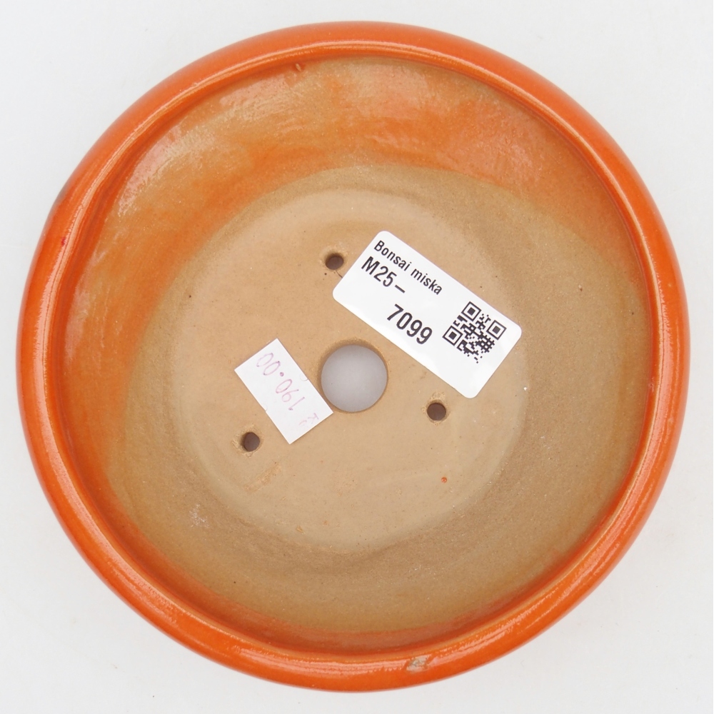Ceramic bonsai bowl 13,5 x 13,5 x 5 cm, orange