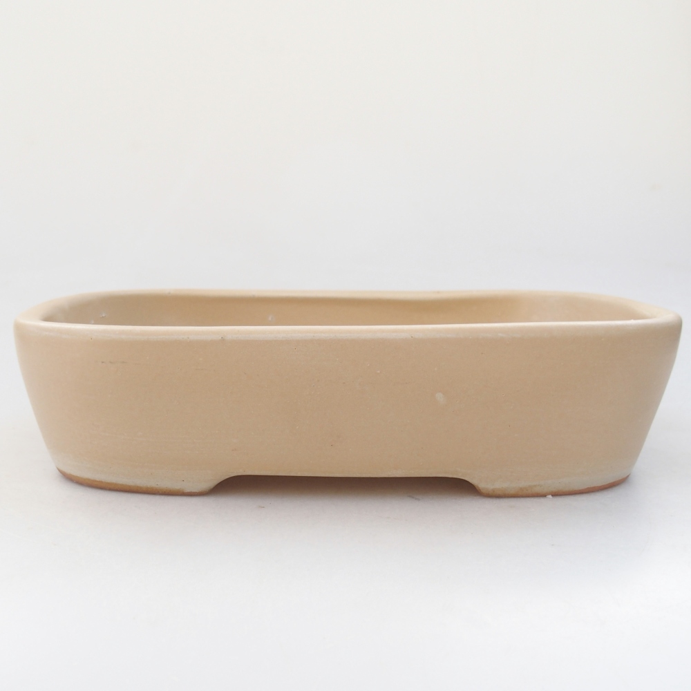 Ceramic bonsai bowl 22,5 x 17,5 x 5,5 cm, colour beige