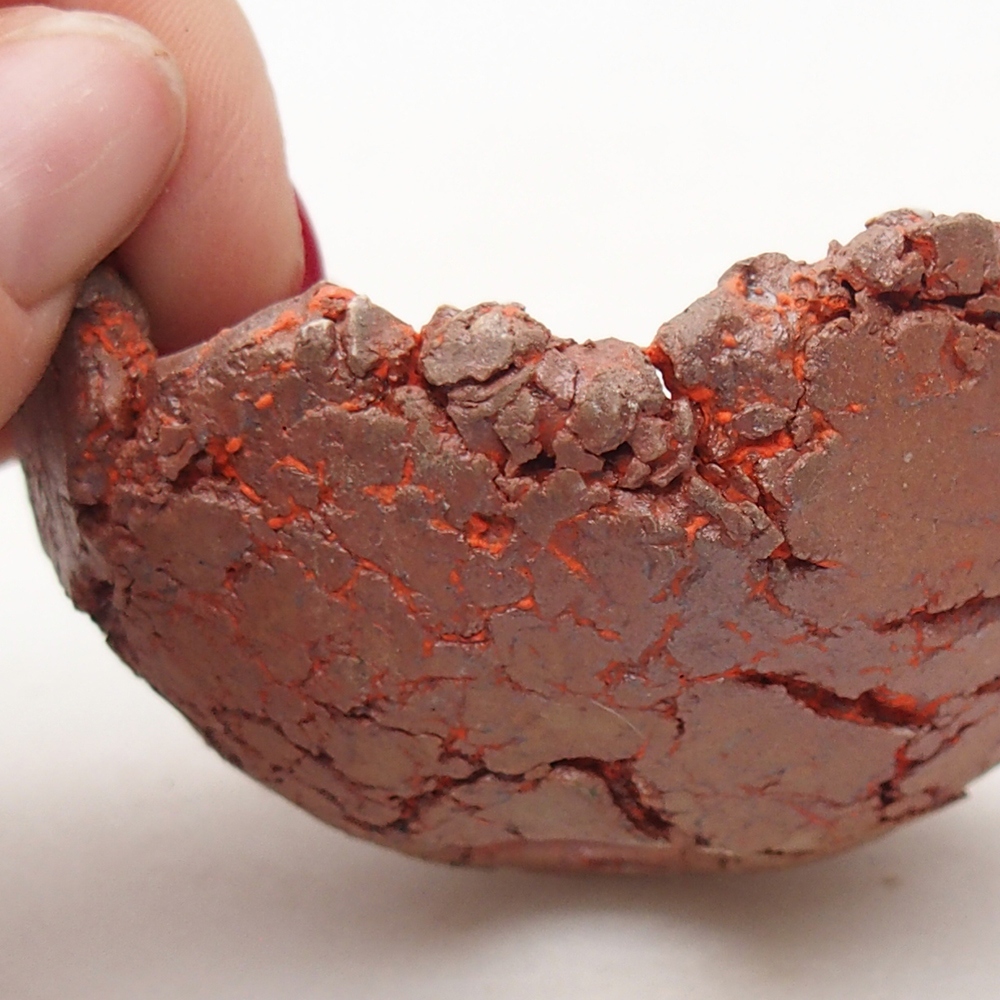 Ceramic Shell 7,5 x 6,5 x 3,5 cm , colour orange