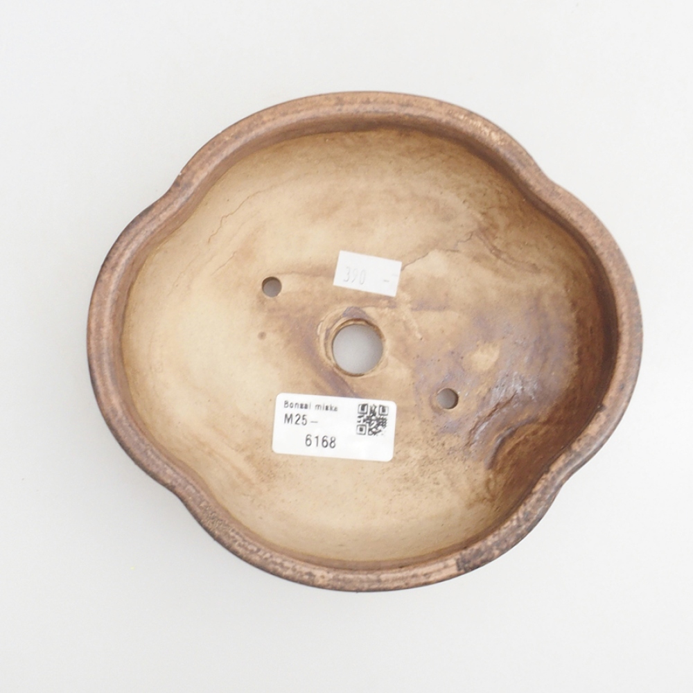 Ceramic bonsai bowl 16,5 x 15 x 5,5 cm, color brown