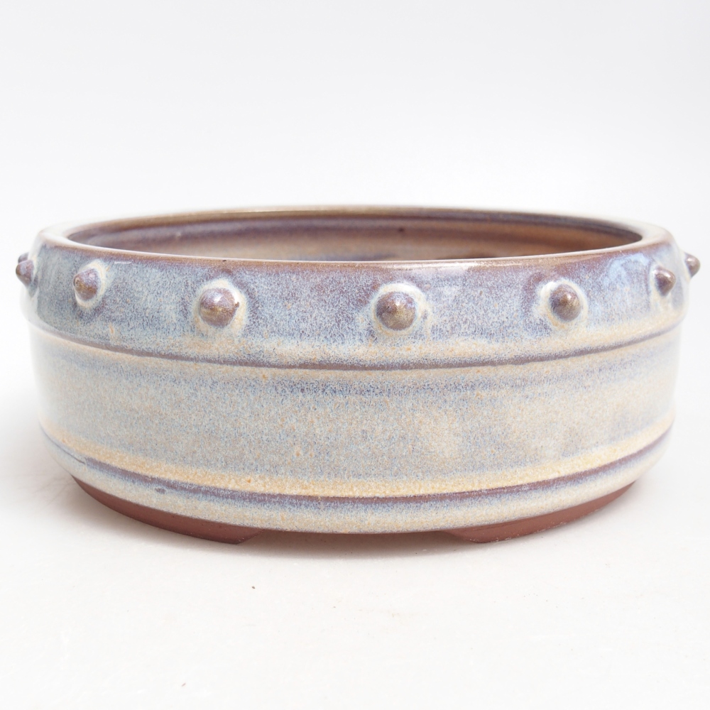 Ceramic bonsai bowl 18 x 18 x 6,5 cm, colour blue