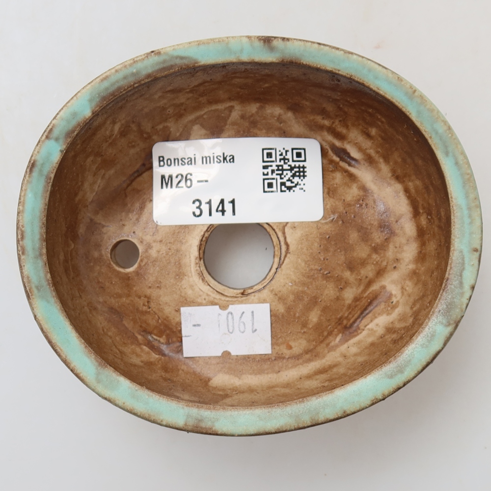 Ceramic bonsai pot, 9.5 x 8 x 4 cm, green