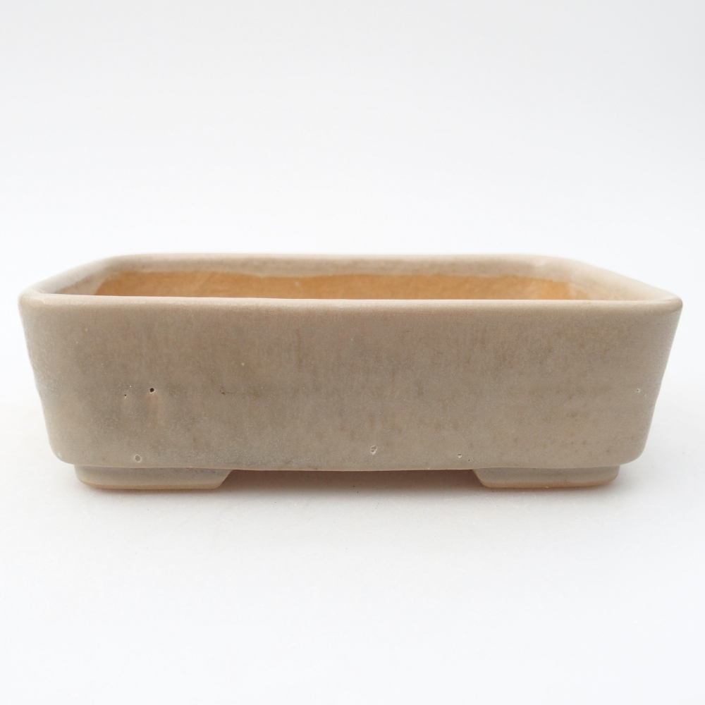 Ceramic bonsai bowl 14,5 x 10,5 x 4,5 cm, colour beige