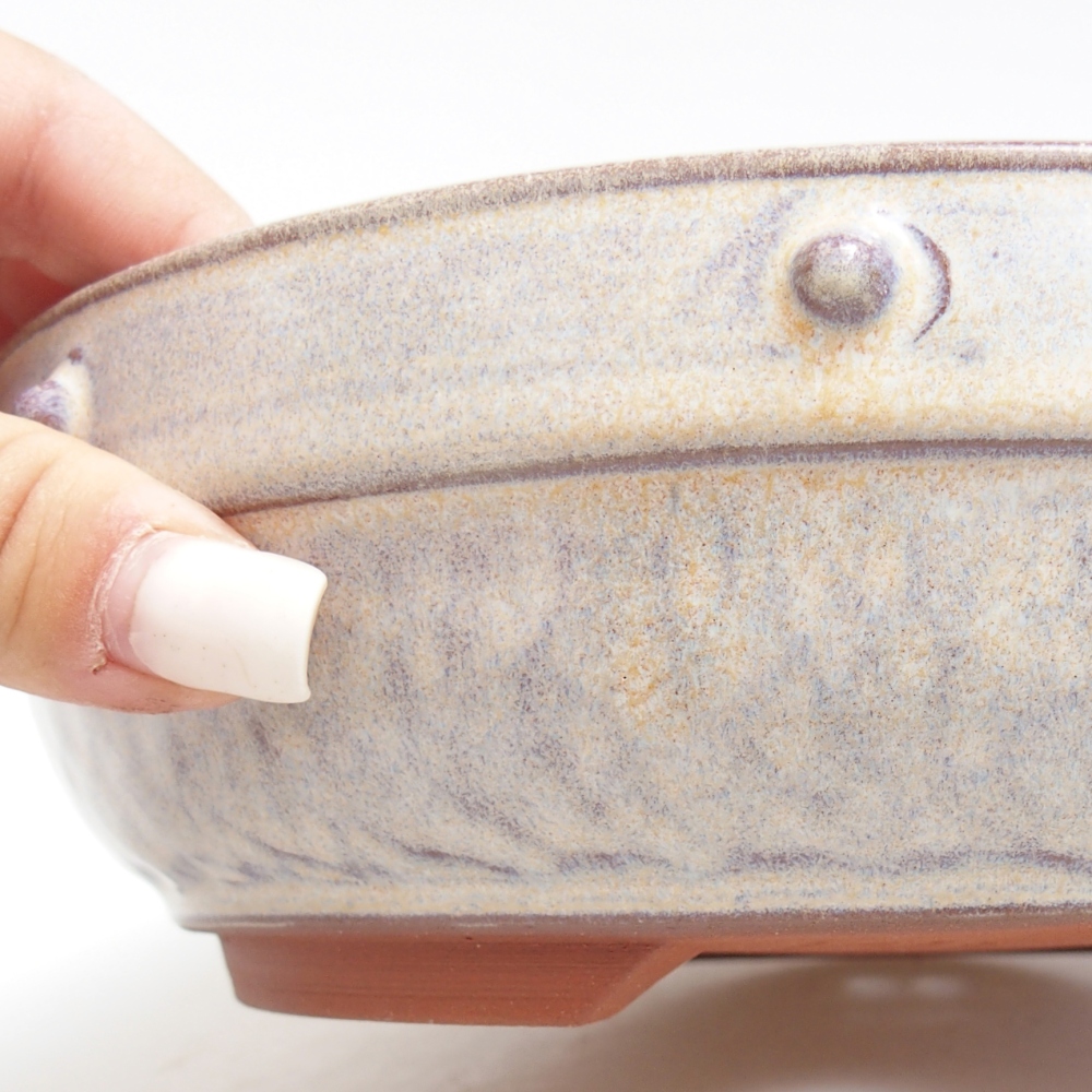 Ceramic bonsai bowl 20,5 x 20,5 x 6,5 cm, colour blue