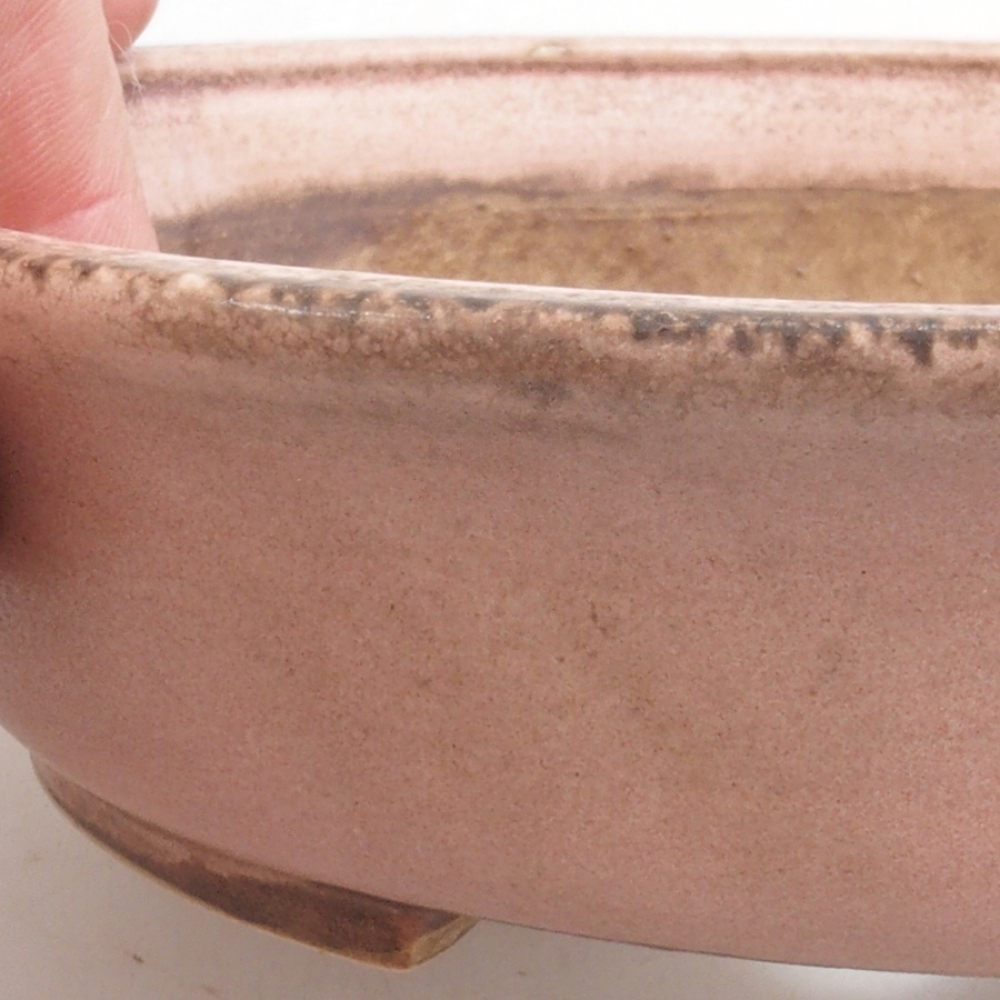 Ceramic bonsai bowl 15 x 14 x 4 cm, color pink