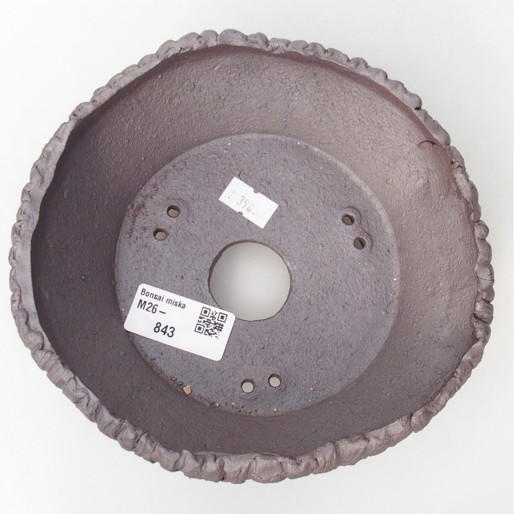 Ceramic bonsai bowl 16,5 x 16,5 x 6,5 cm, metal colour