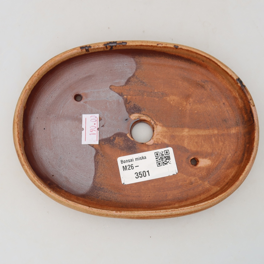 Ceramic bonsai pot, 17 x 12 x 2.5 cm, pink