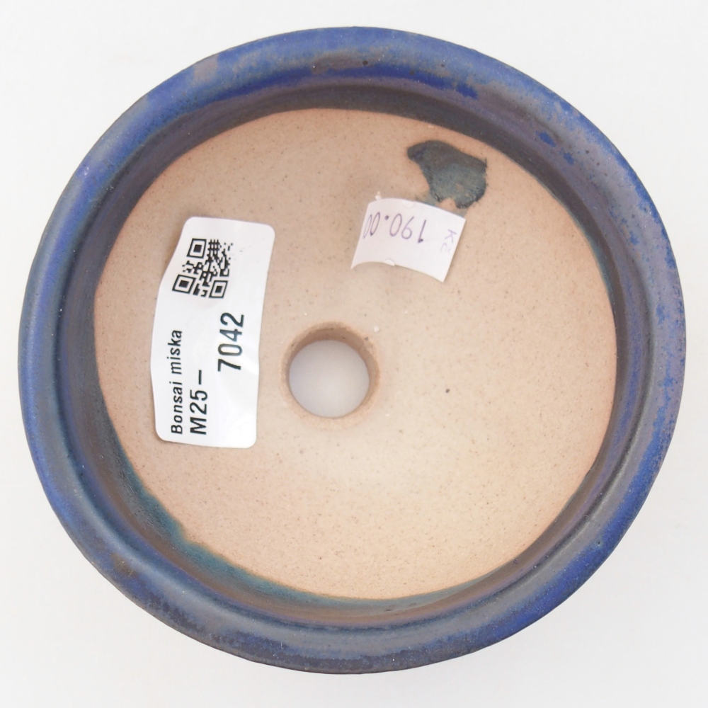 Ceramic bonsai bowl 9,5 x 9,5 x 5 cm, colour blue