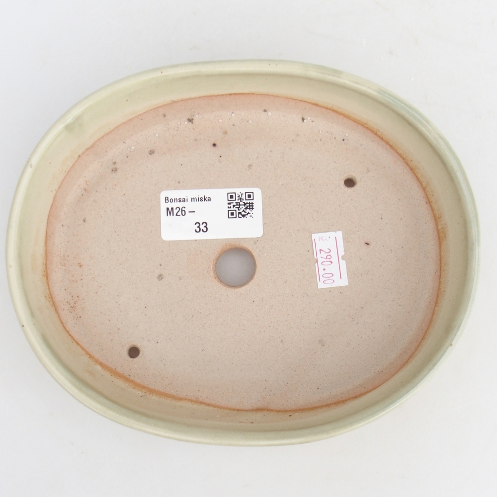 Ceramic bonsai bowl 17 x 14 x 4 cm, green