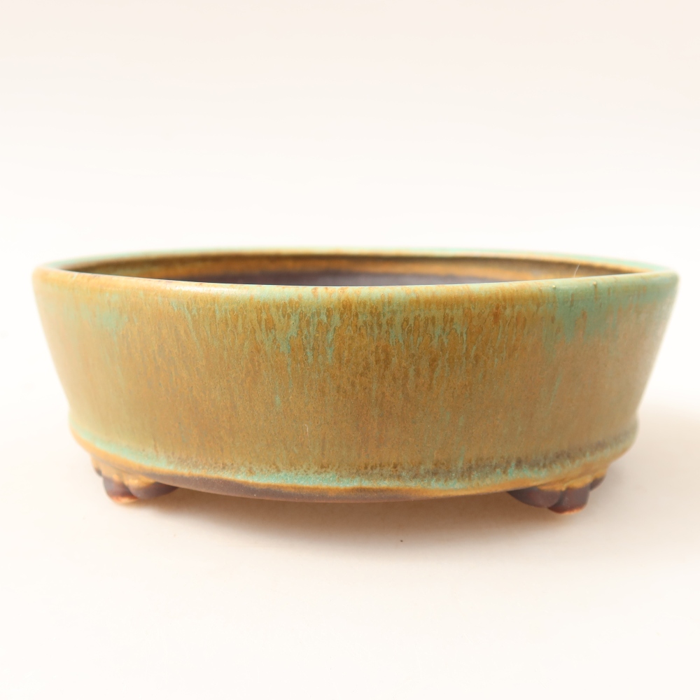Ceramic bonsai bowl 15,5 x 15,5 x 5 cm, green