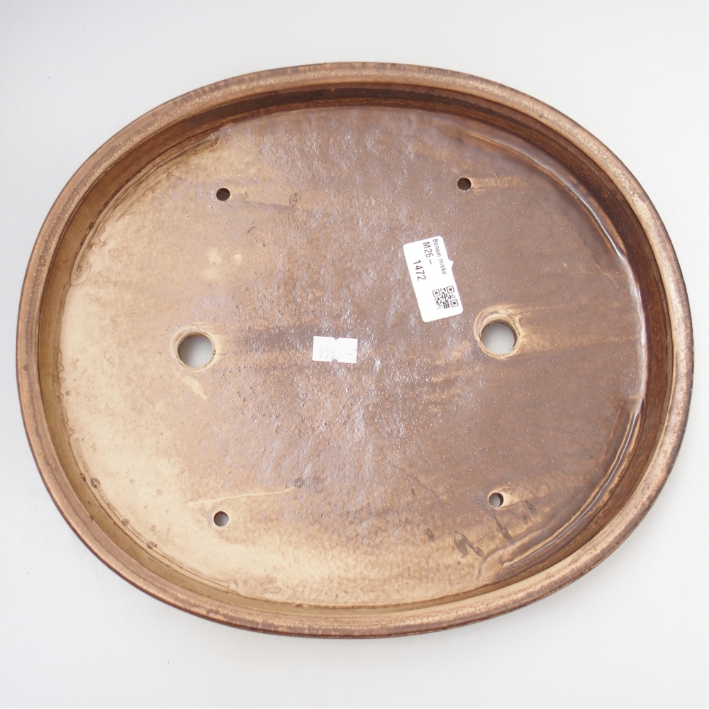 Ceramic bonsai bowl 30 x 26,5 x 4 cm, pink