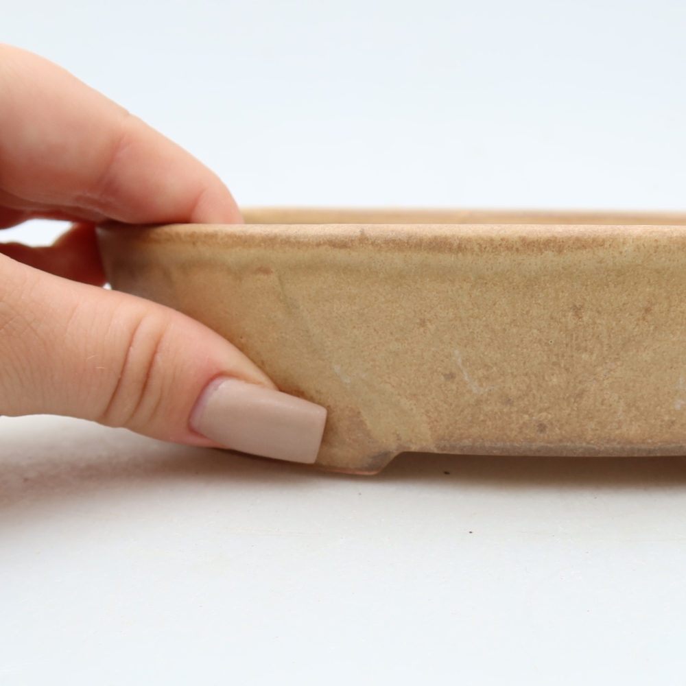 Ceramic bonsai bowl 17 x 14 x 4 cm, colour beige