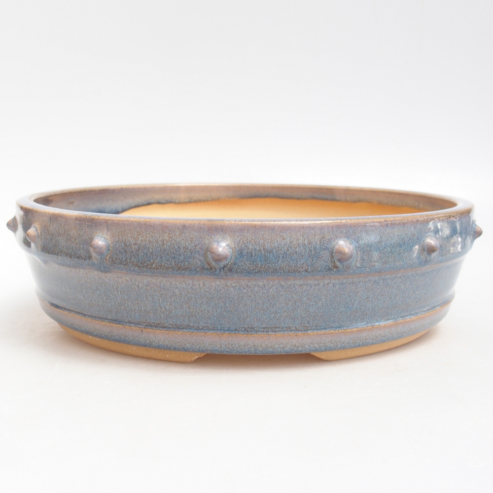Ceramic bonsai bowl 23 x 23 x 6 cm, colour blue