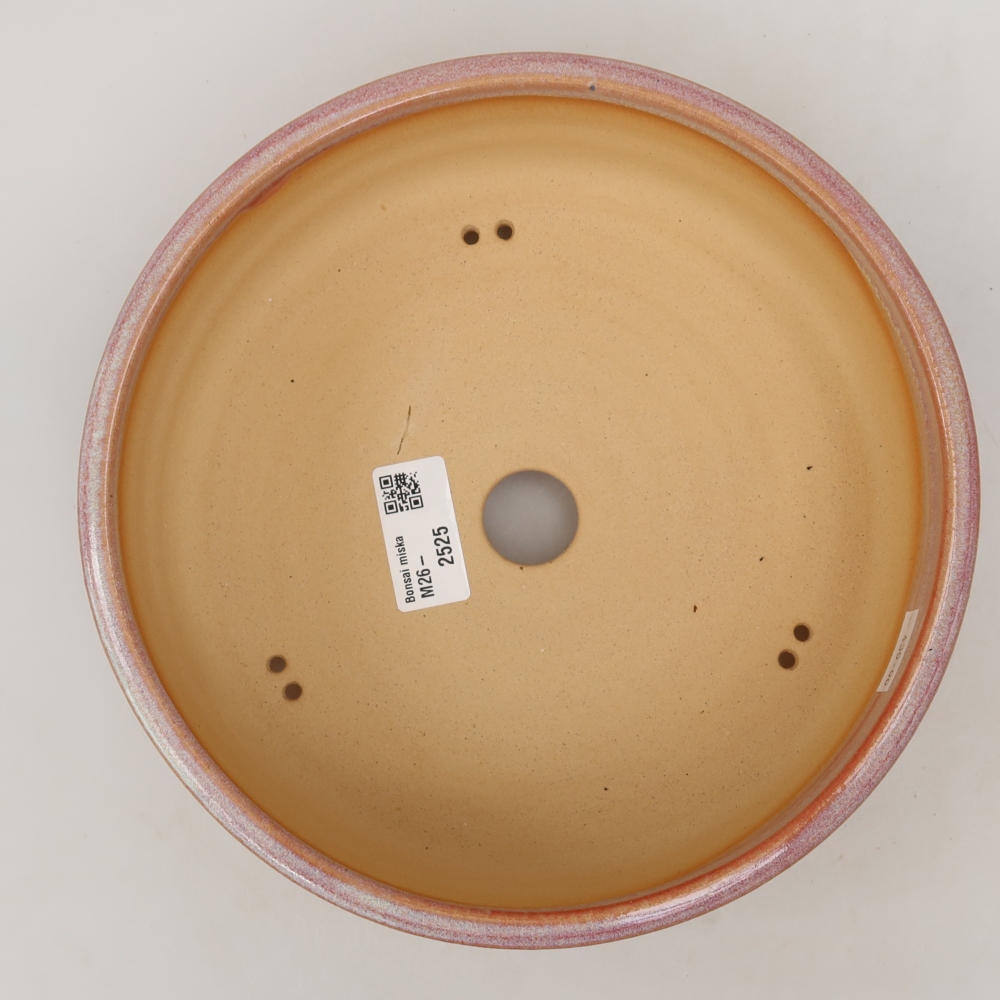 Ceramic bonsai pot, 21.5 x 21.5 x 6.5 cm, pink