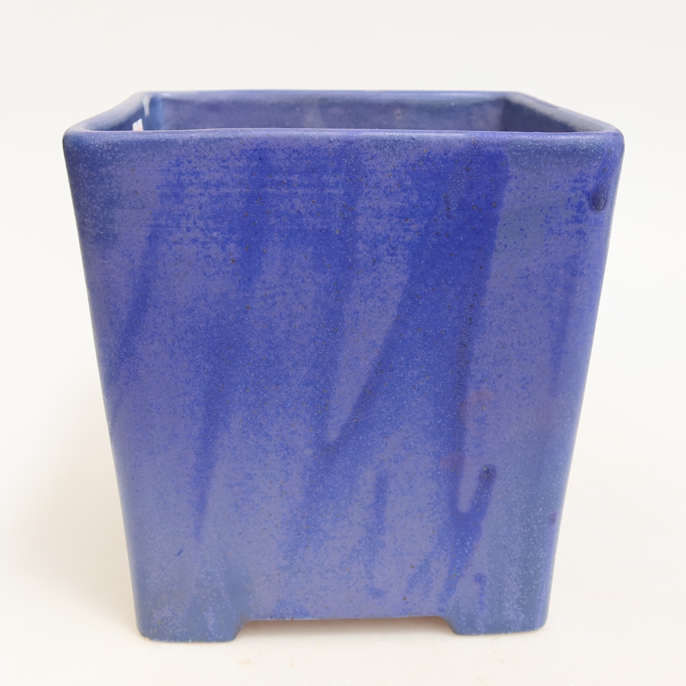 Ceramic bonsai pot, 13 x 13 x 13.5 cm, blue