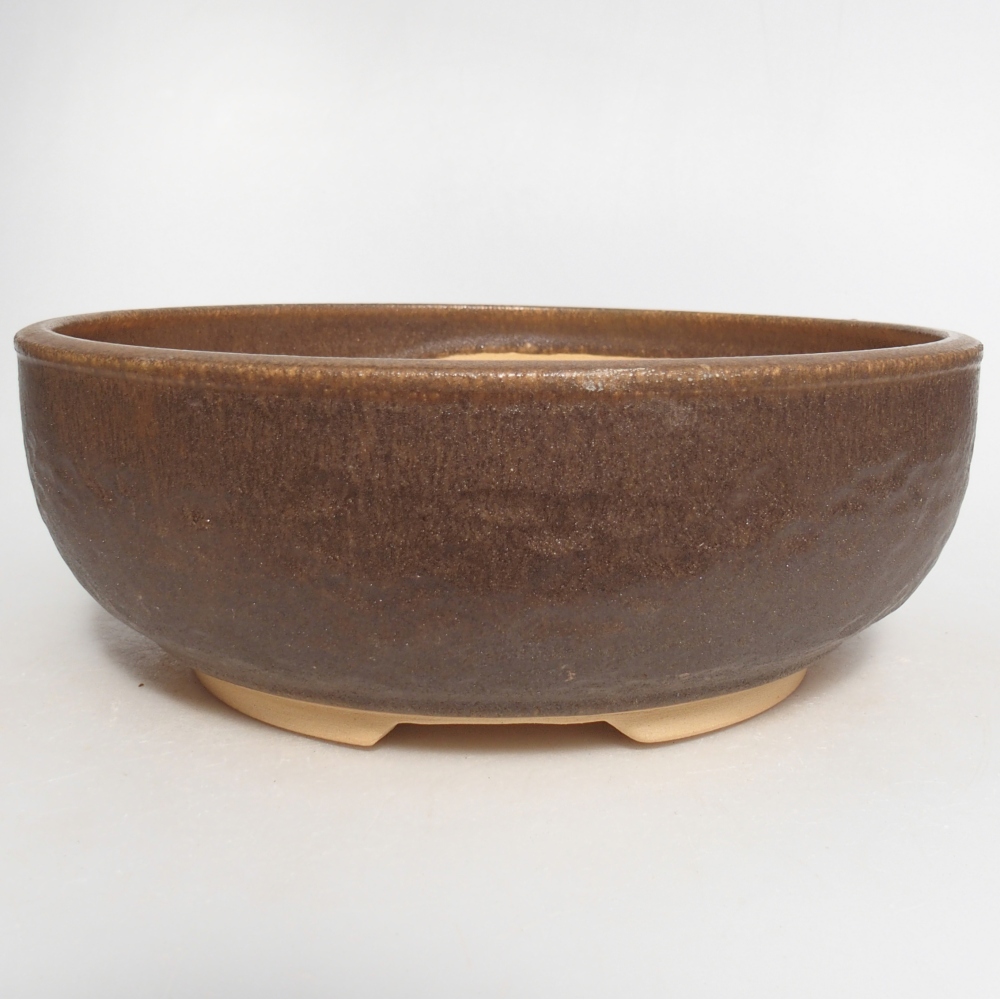 Ceramic bonsai bowl 21 x 21 x 7,5 cm, brown