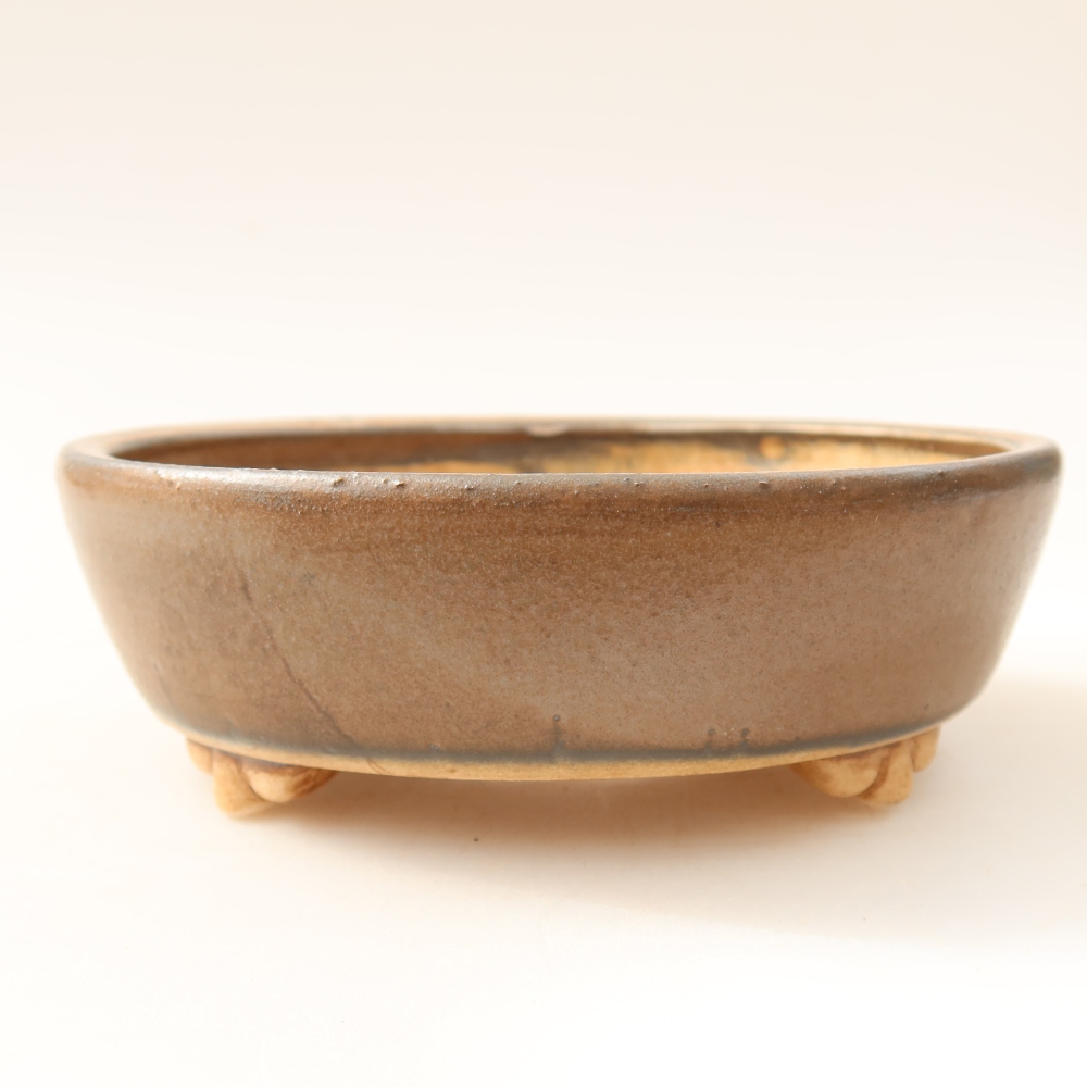 Ceramic bonsai bowl 12 x 10,5 x 4 cm, brown