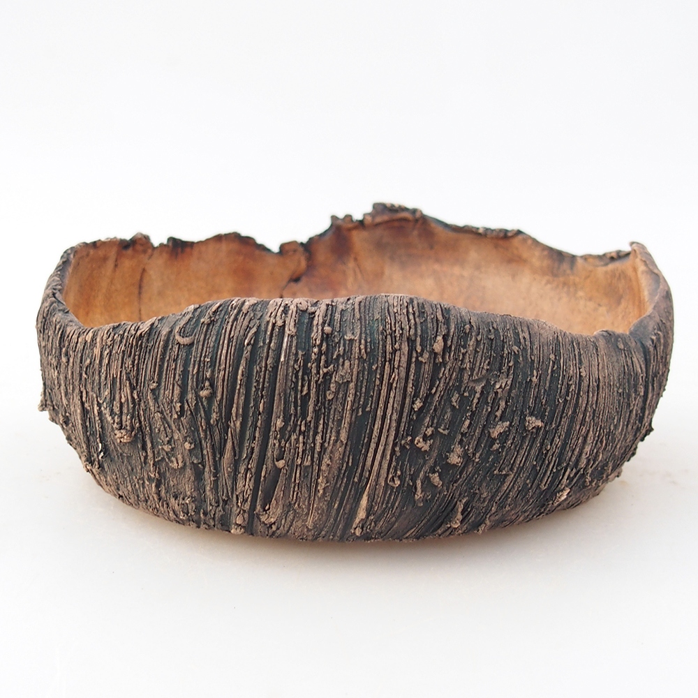 Ceramic bonsai bowl 13 x 13 x 6 cm, green