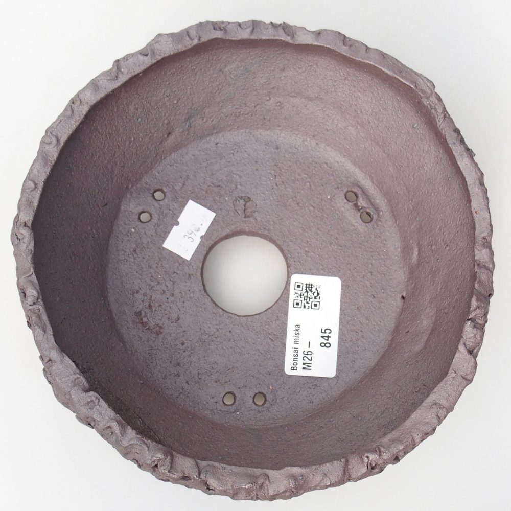 Ceramic bonsai bowl 17 x 17 x 7 cm, metal colour