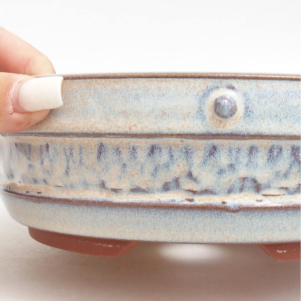Ceramic bonsai bowl 20 x 20 x 6 cm, colour blue