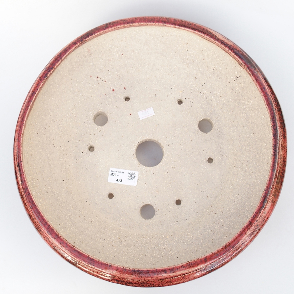 Ceramic bonsai bowl 35 x 35 x 9,5 cm, colour red