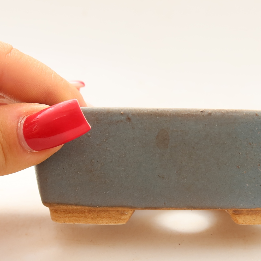 Ceramic bonsai pot, 10 x 8 x 3.5 cm, blue