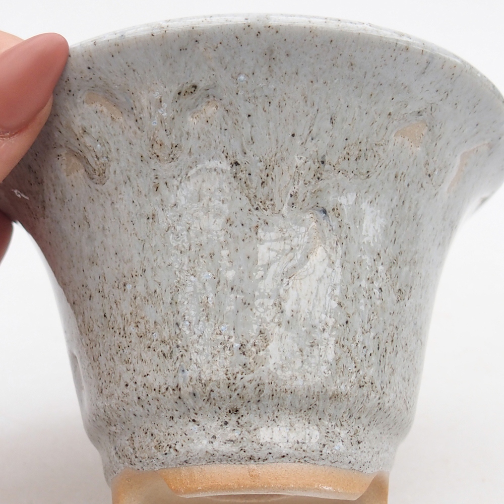 Ceramic bonsai bowl 10,5 x 10,5 x 7 cm, grey