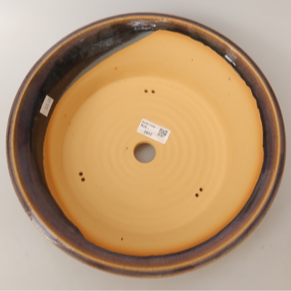 Ceramic bonsai pot, 29.5 x 29.5 x 9.5 cm, blue
