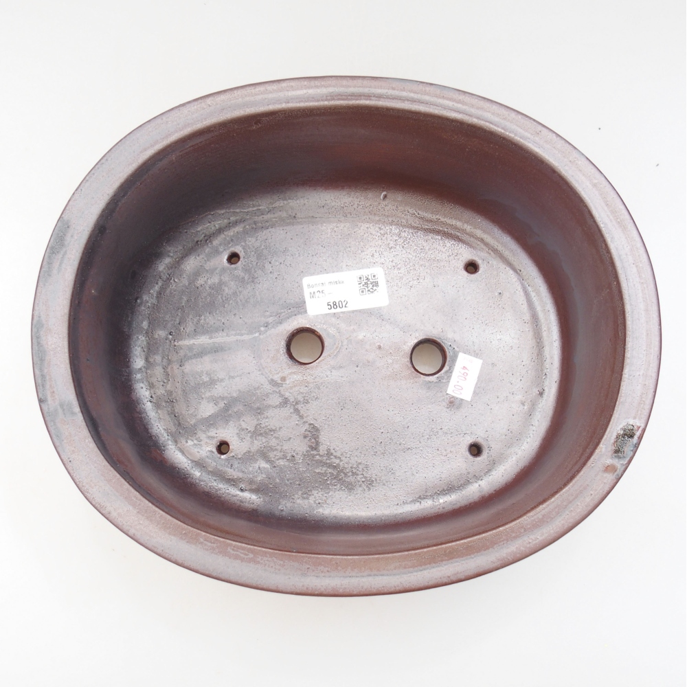 Ceramic bonsai bowl 26 x 22 x 8 cm, color brown