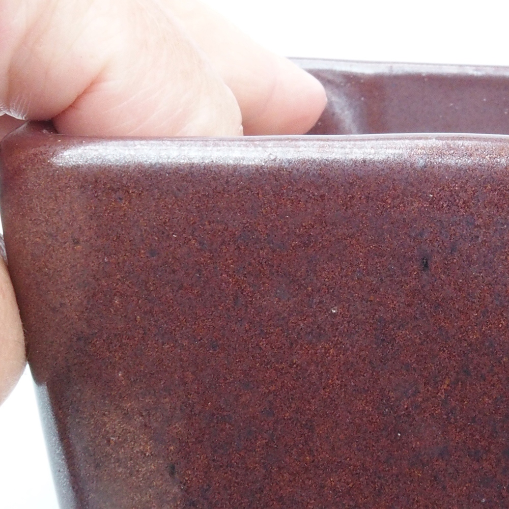 Ceramic bonsai bowl 11 x 11 x 8,5 cm, color brown