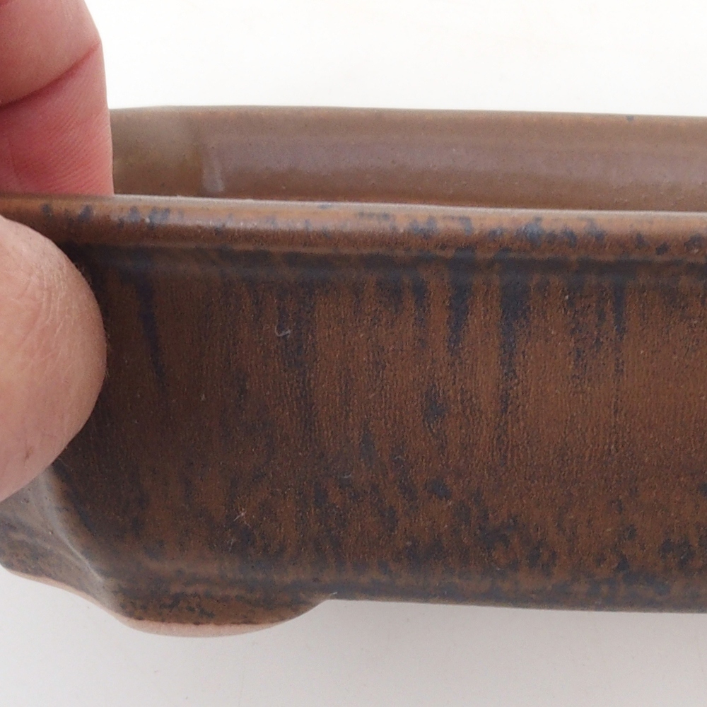 Bonsai bowl H03 - 16.5 x 12 x 4.5 cm. - brown