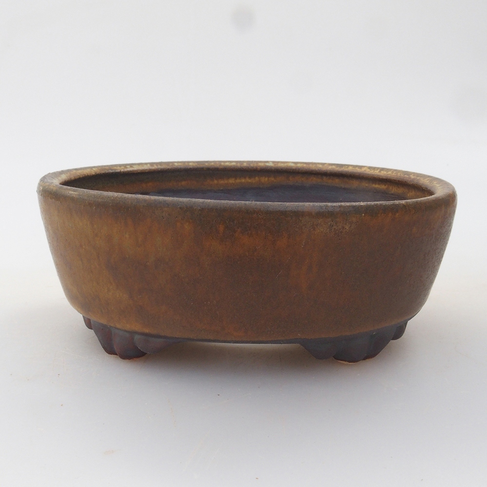 Ceramic bonsai bowl 9 x 8 x 3,5 cm, color brown