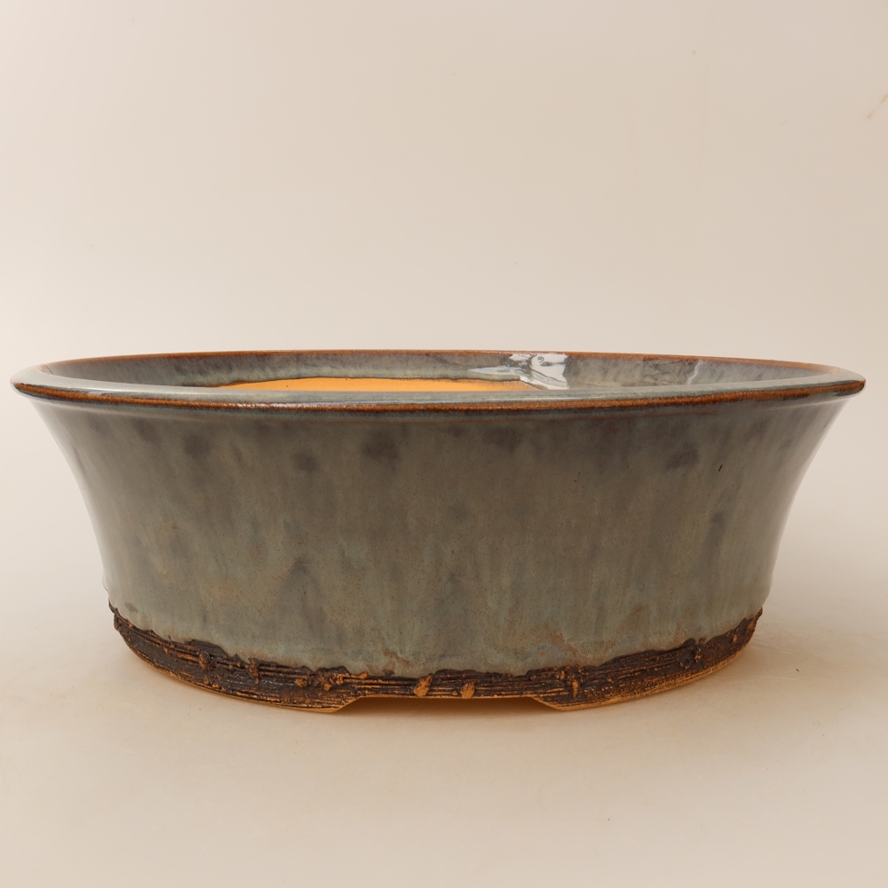 Ceramic bonsai pot, 27.5 x 27.5 x 8.5 cm, gray