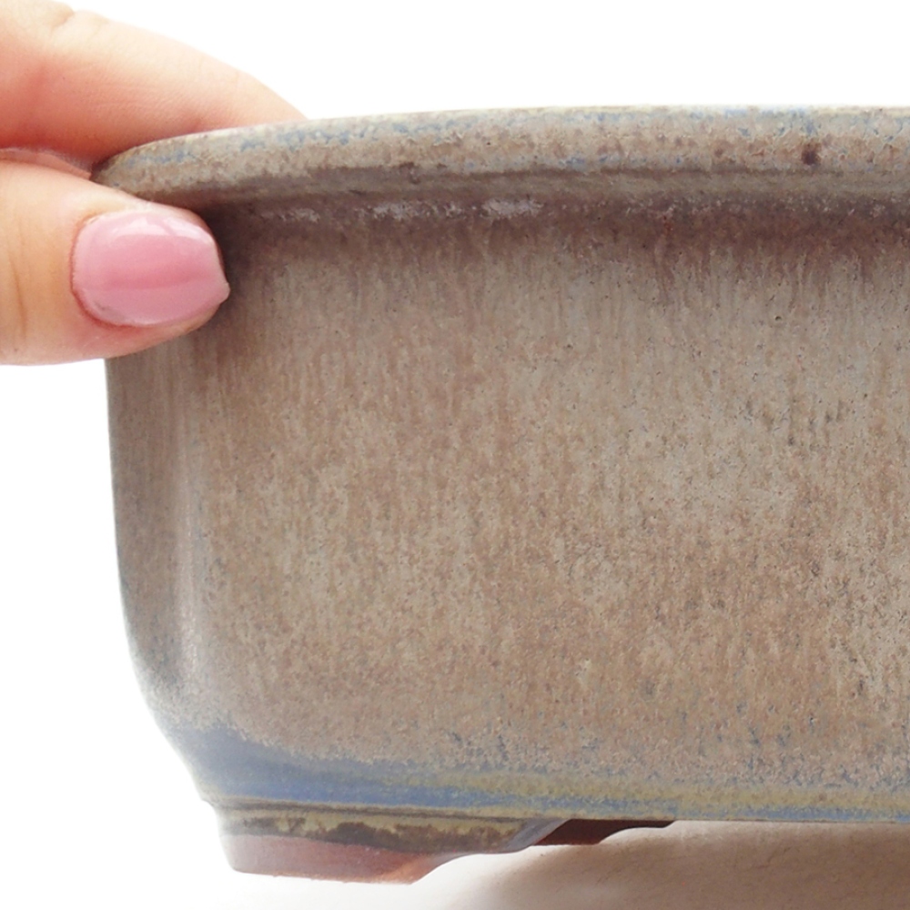 Ceramic bonsai bowl 24,5 x 21 x 7,5 cm, color blue