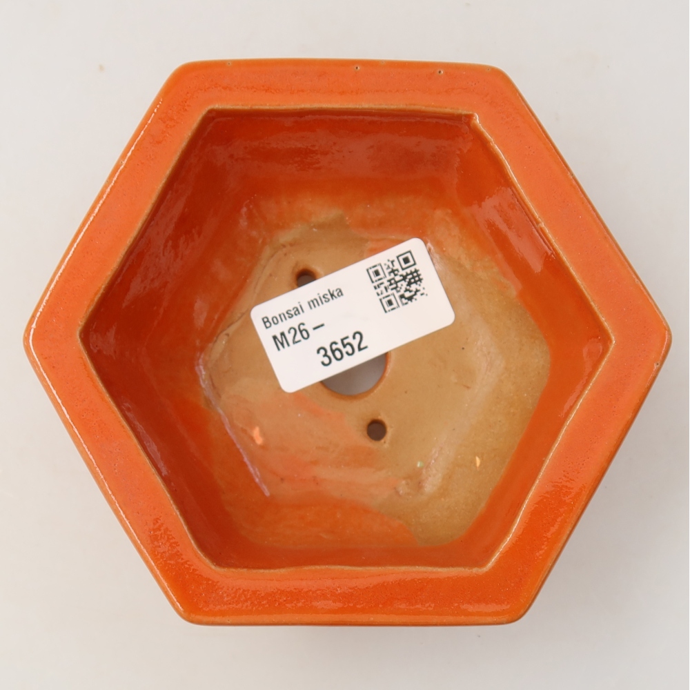 Ceramic bonsai bowl 12 x 10,5 x 4,5 cm, orange