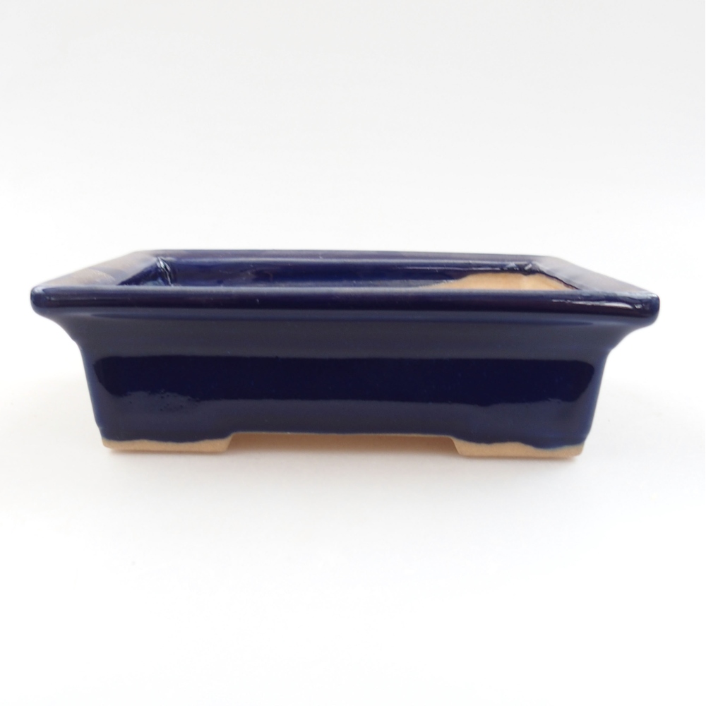 Ceramic bonsai bowl 13 x 10 x 4 cm, color blue