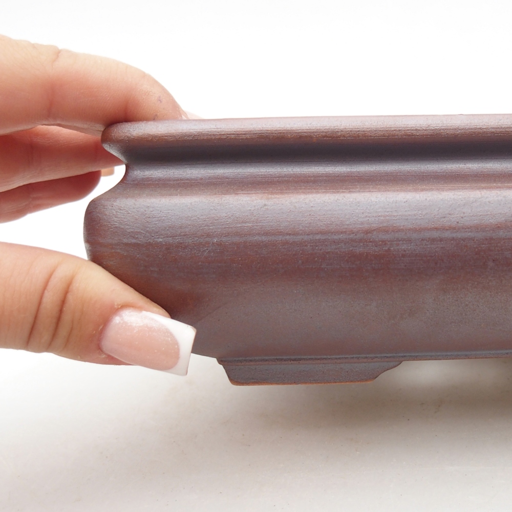 Ceramic bonsai bowl 15,5 x 15,5 x 6 cm, metal colour