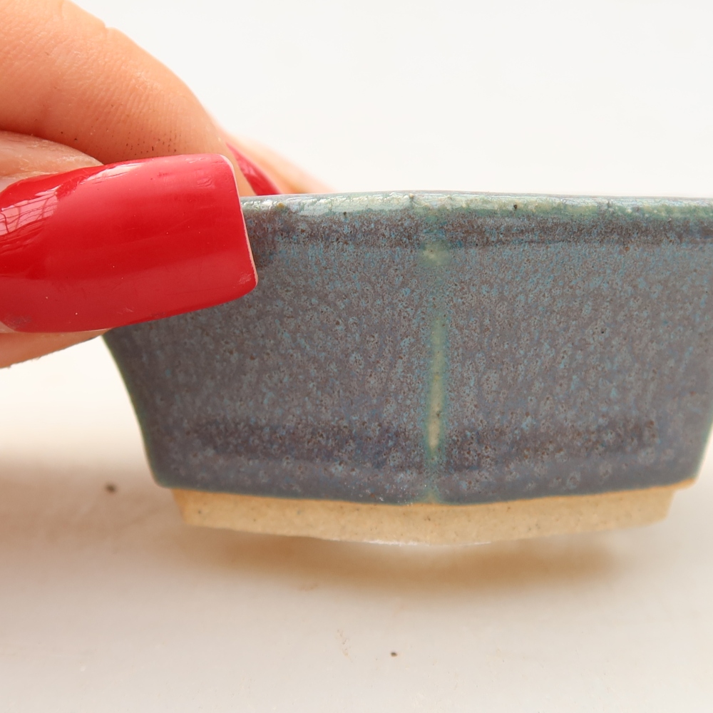 Ceramic bonsai pot, 6 x 5.5 x 2.5 cm, gray