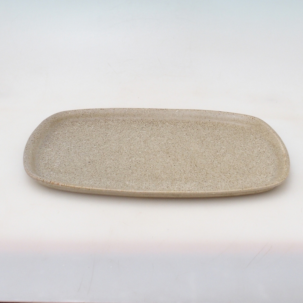 Ceramic saucer H09 - 28.5 x 19.5 x 1.5 cm - beige