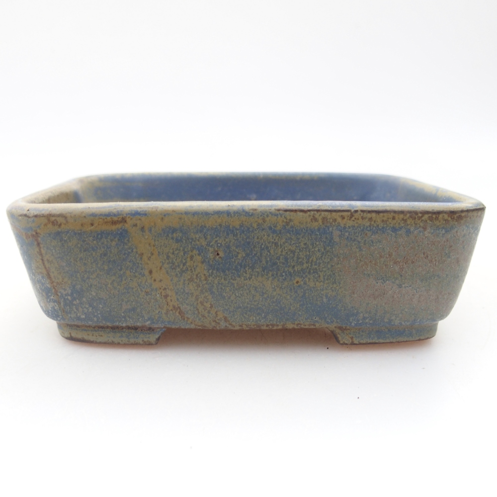 Ceramic bonsai bowl 12,5 x 9 x 3,5 cm, colour blue