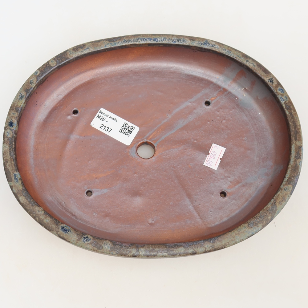 Ceramic bonsai bowl 24,5 x 20 x 4 cm, brown