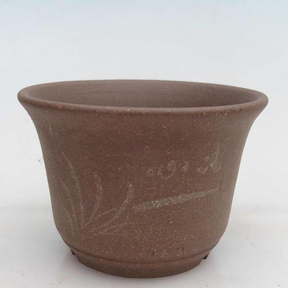Ceramic bonsai bowl 9,5 x 9,51 x 6,5 cm, colour beige