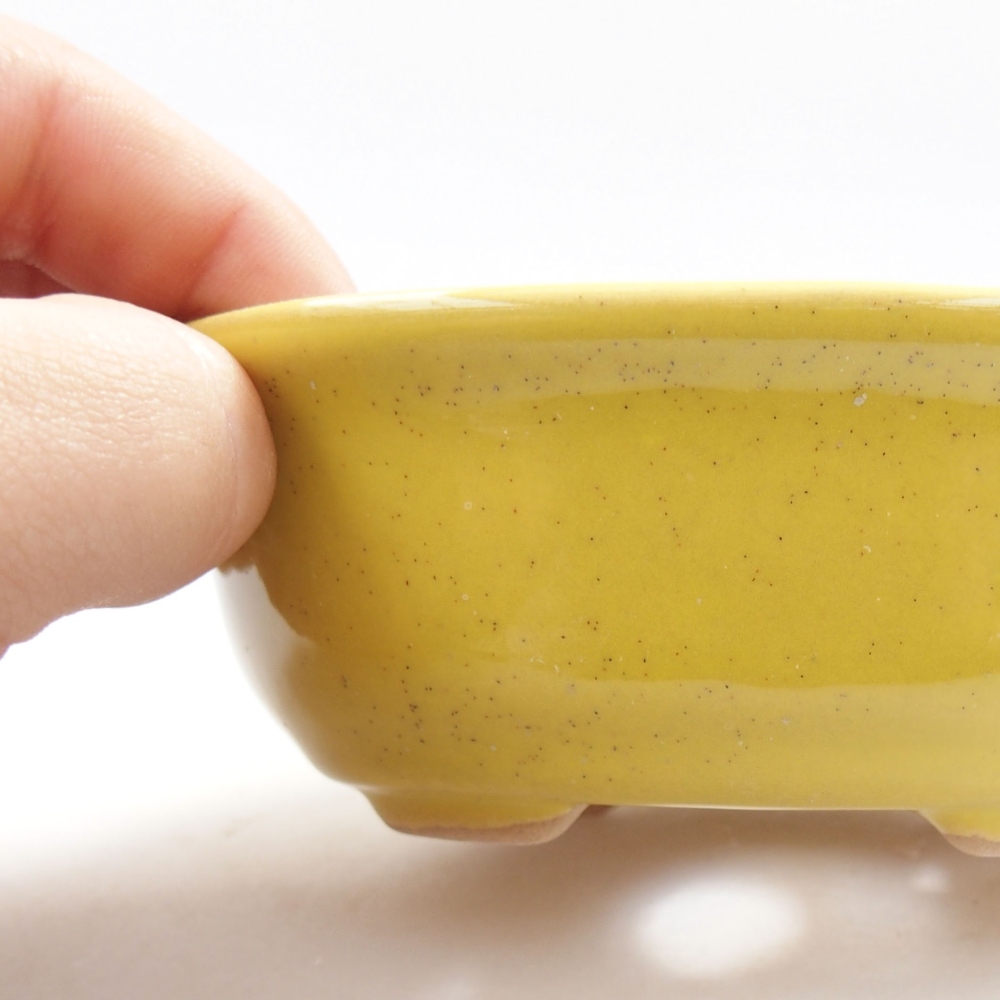 Ceramic bonsai bowl 11 x 9 x 4 cm, color yellow
