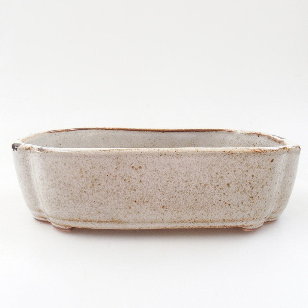 Ceramic bonsai bowl 18 x 13 x 5 cm, color white